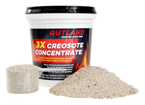 Rutland Creosote Concentrate - Triple Power Remover 1 lb - USA-Made Fireplace Cleaner & Chimney Sweeping Kit, Premium Creosote Remover 16 oz