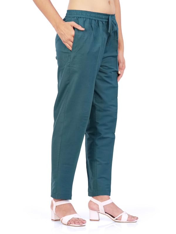 Image of Trouser Pants for Women,Stylish Trousers for Woman for Kurti Relaxed & Regular Straight fit Palazzo,Ethnic Bottom Formal Pants for Women Office wear Casual & Daily Use