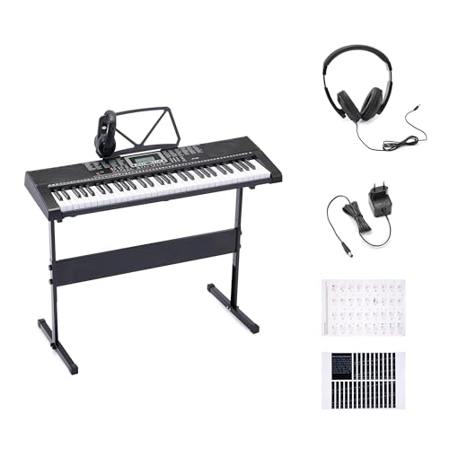 Amazon Basics Portable Electric Keyboard Piano with 61 Full Size Keys, Built-in Speakers, Songs for Learning, Digital Piano, Black