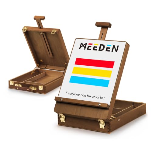 Image of MEEDEN Table Top Easel for Painting: Portable Tabletop Easel with Storage