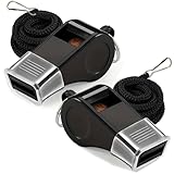 Silbato profesional con protector bucal de silicona y cordón para colgar, 2u, silbatos para árbitros, entrenadores de baloncesto, fútbol, volley, socorristas, maestros de escuela de Educación Física.