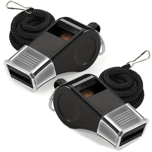 Silbato profesional con protector bucal de silicona y cordón para colgar, 2u, silbatos para árbitros, entrenadores de baloncesto, fútbol, volley, socorristas, maestros de escuela de Educación Física.
