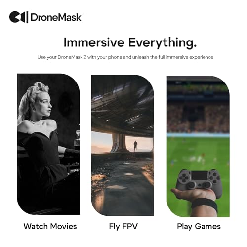 DroneMask 2 | FPV Goggles for All Camera Drones | Unibody Lens | HD FPV Goggles | Compatible Versatile Skyview FPV Drone Goggles | Clear Immersive View | All GPS Camera Drone