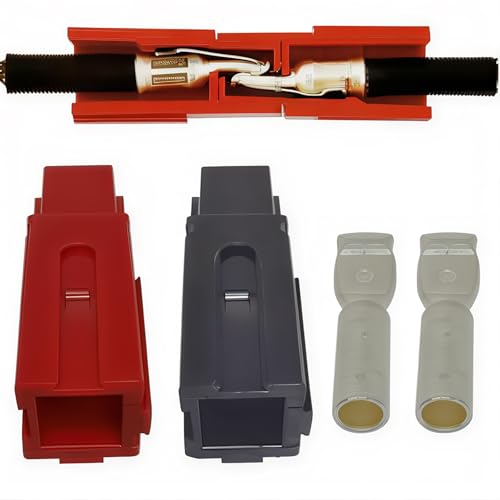 2x 120 A Batteriesteckverbinder Mit Schnellverriegelung – Versilberte Kontakte Für 2 AWG (Grau)