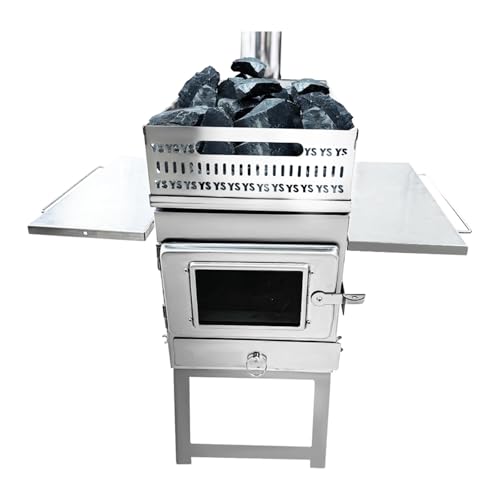 Stufe Per Sauna Stufa a legna pieghevole da campeggio, ardere a carbone, stufa for sauna, riscaldamento for Tende, a portatile for(Silver)