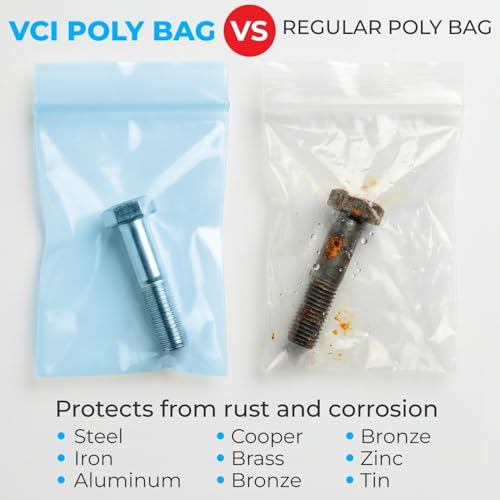 VCI Reclosable Poly Bags 10" x 12", Pack of 25-4 mil Heavy Duty VCI Anti-Corrosion Gun Protection Bag - Rustproof, Waterproof Packaging for Metal Armor, Electronics, Machinery, Automotive Parts by Paclord - Used condition - Image 4