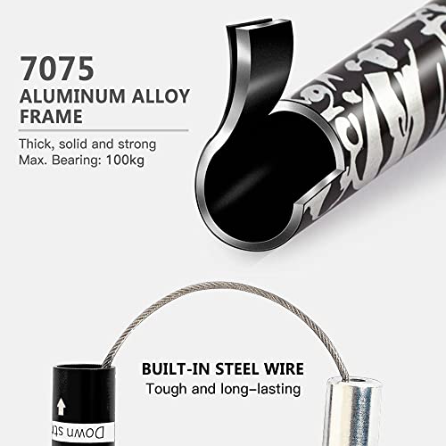 Qican Bastão de caminhada dobrável leve de cinco dobras para caminhadas mochila de acampamento