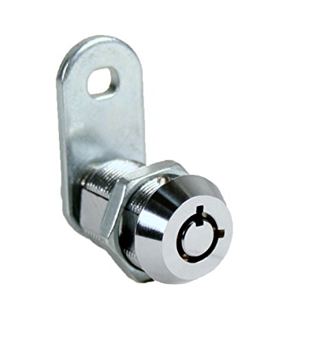 FJM Security 2400AM-KD Tubular Cam Lock with 7/8" Cylinder and Chrome Finish, Keyed Different