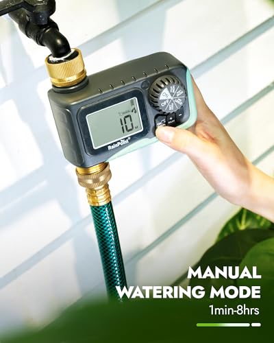 RAINPOINT Sprinkler Timer with Brass Inlet & Outlet, Programmable Hose Timer for Garden Soaker Hose, Watering Timer with Rain Delay/Manual Watering System, Digital Drip Irrigation for Yard, Lawn - Image 5