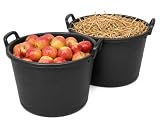 2 Mastelli Agricoli con Manici 65 Lt Ø55x42h Secchio Vasca Multiuso in Plastica Resistente per Giardino Stalla Raccolta LEMAG SRL