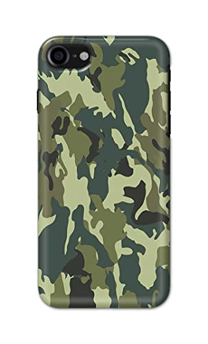 Image of Printed Hard Back Cover Case for Apple iPhone 7 | iPhone 8 | iPhone SE 2020 | SE2 2020 | iPhone SE3 2022 Back Cover (Green Army Camouflage) -1803