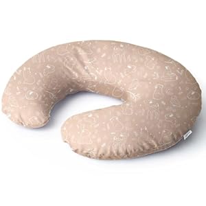 Niimo® Stillkissen Klein für Baby – Halbmond aus 100% Baumwolle, Oeko-TEX® Standard 100, Stillhörnchen Waschbar & Atmungsaktiv, Kleines Stillkissen (15,5 x 39 cm)