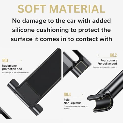 Tablet Halterung Auto, ipad Halterung Auto - 360° Drehungtablethalterungen Auto, Verstellbar Tablet Halterung Auto Kopfstütze für Handy, iPad, Samsung Tab, Switch