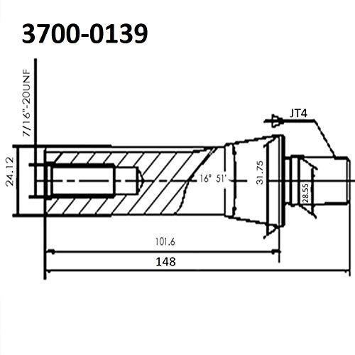 Arbre de mandrin R8 vers JT4 Hhip pour fraiseuse de précision - 2