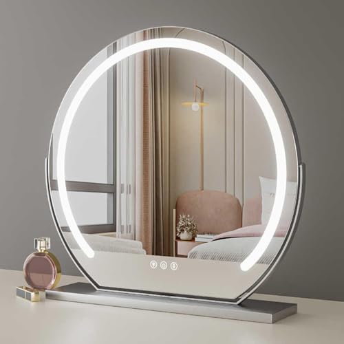 Espejo de maquillaje con luces led blancas de 30 cm para mesa de dormitorio 2