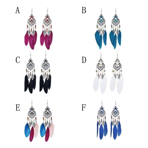 Plume d'oreille bohème diamant géométrique irrégulier et design rétro u