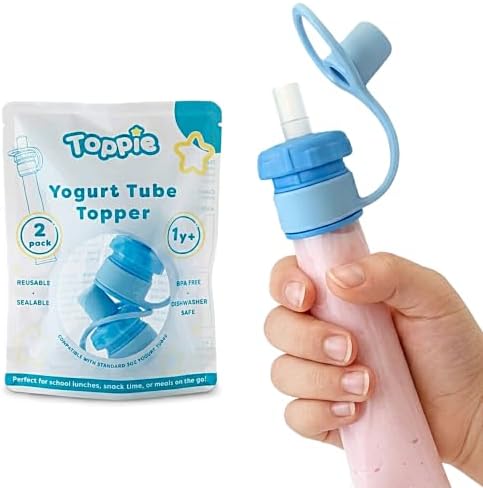 Yogurt Tube Topper - for Gogurt, Stoneyfield, Siggis, and Others | Kids Yogurt Pouch Alternative | Baby Feeding Supplies | Toddler Snacks | BPA Free | Dishwasher Safe | 2-Pack