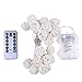 Produktbild SoundJA-Beleuchtung Wattebausch 20 LED Baumwollfaden Lichterkette Dekoration 20 Lichter Takraw Ball Dekorative Lichterkette mit Fernbedienung und 8 Funktion Einfach zu Bedienen