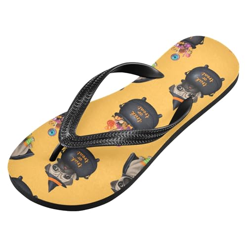 Burbuja Cute Dog in Witch Costume Flip Flops for Women Men, Soft Thong Sandals Rubber Slippers for Pool Beach Essentials2