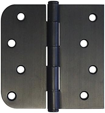 6 Pack Oil Rubbed Bronze Finish Interior Exterior Door Hinges US10B (4"L X 4"H Inch Straight Corner X 5/8" Round Radius)(Almost Black)