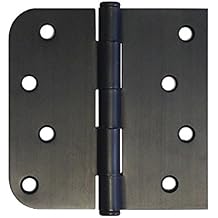 6 Pack Oil Rubbed Bronze Finish Interior Exterior Door Hinges US10B 4" L X 4" H Inch Straight Corner X 5/8" Round RadiusAlmost Black