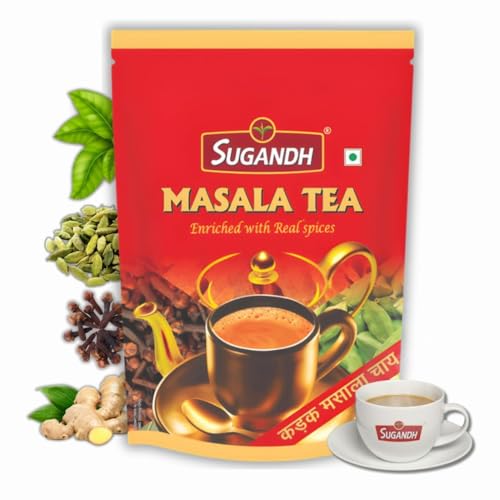 Image of Sugandh Tea Masala Chai 1kg | 100% Natural Assam Tea Blended with Ginger, Cardamom, Cloves & Black Pepper | Authentic Indian Masala Tea for Chai Lover