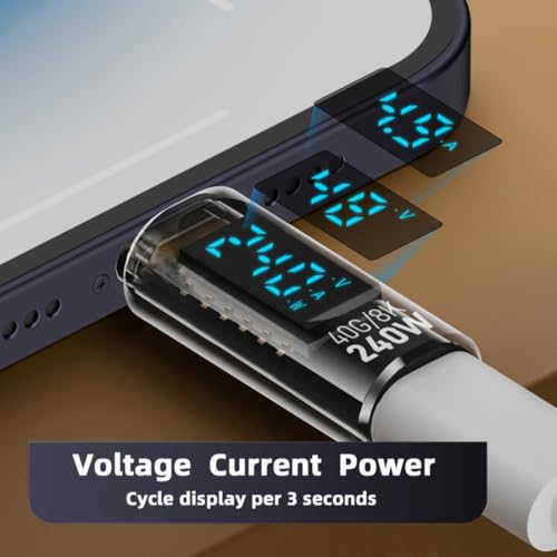 Image of chenyang USB C Digital Display Adapter, USB 4.0 Type C Male to Female 40Gbps 8K@60Hz Data Transfer PD 240W Fast Charging Power Meter Tester Converter Adapter