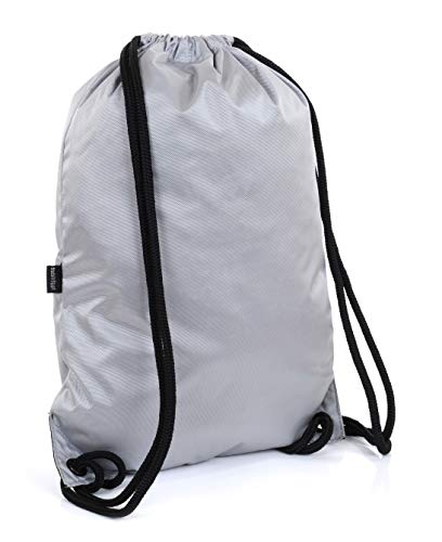 Mintra Sports Drawstring Bags - Backpack, Cinch Sack, Sports, Gym (Grey, Rush (14in x 18in))2