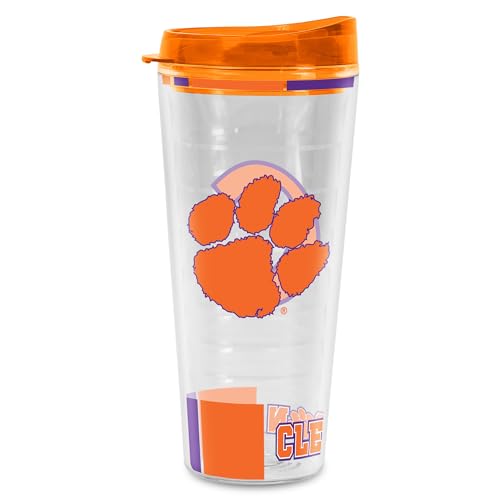 Rico Industries NCAA Clemson Tigers Double Wall 20oz Tritan Tumbler