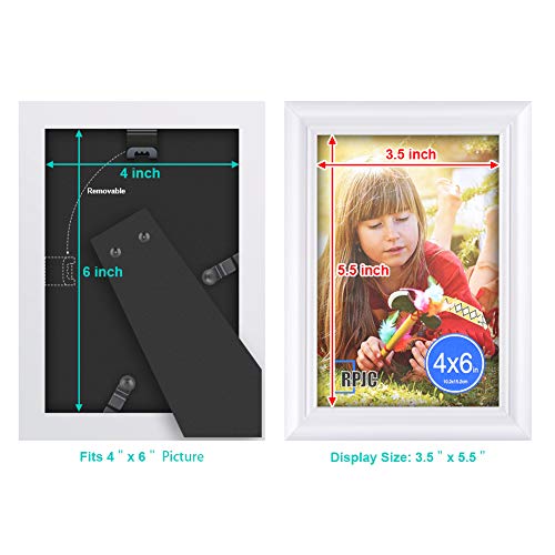 Rpjc Solid Wood 4X6 Inch Picture Frames High Definition Glass For Table Top Display And Wall Mounting Photo Frame White #TOP2