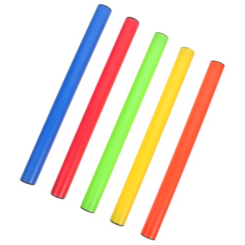 IMIKEYA Lot de 5 Bâtons de Relais Colorés pour Course Scolaire, Surface Lisse Antidérapante, Taille Adaptée Garçon et Filles et Adultes, Bâtons Résistants pour Entraînement et Compétition