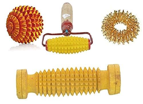 Image of Acupressure Wooden Ball Hand Roller Palm Massager Tools for Body Stress Acupressure Roller