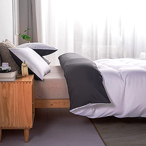 Sets de housse couette 230x260 fermeture éclair microfibre blanc lit 2p