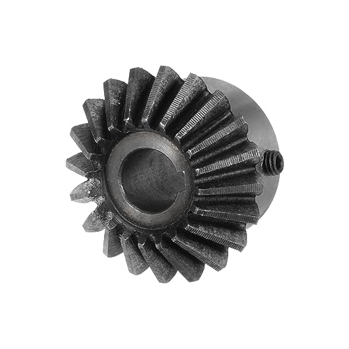 Image of HARFINGTON 2pcs Bevel Gear 2M 20 Teeth 12mm Shaft Hole 1:1 Tapered Pinion Gear with 4mm Keyway 45# Steel 2 Module 90 Degree Steering Gear with M5 Fixing Hole, for Hardware Mechanical Rotation