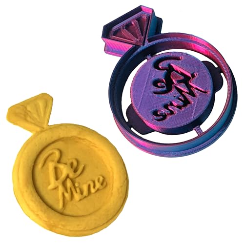 Handmade Cookie Cutter - Customizable with Diamond Design - BE MINE Text - Various Colors Available