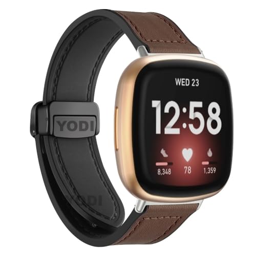 Image of YODI Watch Band Compatible with Fitbit Versa 4 / Fit bit Versa 3 / Fitbit Sense /Sense 2 Band, Soft Replacement Silicone Wristband for Women Flexible Waterproof Sport Watch Strap for Men Large