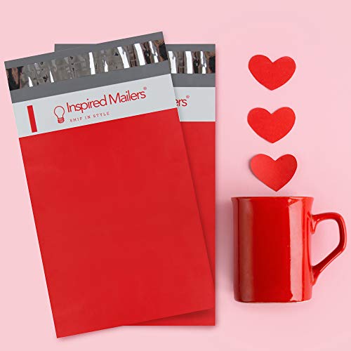 Image of Inspired Mailers - Poly Mailers 6x9-100 Pack - Red Poly Mailers - Shipping Envelopes 6x9 - Packaging Envelopes - Mailer Bags - Mailing Envelopes 6x9 - Small Shipping Bags