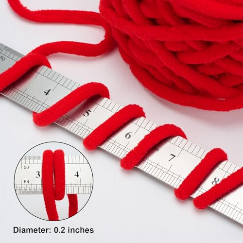 Image of INNDUN Blanket Yarn 8 Pack of 100g /3.5oz - Red Chenille Yarn 6 Super Bulky - Knitting, Crocheting & Crafts Chunky Yarn