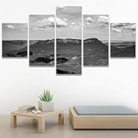 SIGNWIN 5 Panel Canvas Wall Art Monochromatic Mountains for Home Decorations Ready to Hang - 60