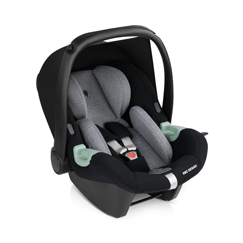 ABC Design Babyschale Tulip i-Size – Kindersitz für bis 13 kg – Verstellbare Kopfstütze – Seitenaufprallschutz & 3-Punkt-Gurtsystem – Farbe: graphite