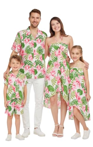 Image of Hawaii Hangover Family Matching Hawaiian Clothes, Lotus & Orchid | Family matching Hawaiian outfits, Lotus & Orchid, lightweight rayon, machine washable, tropical floral print, luaus, cruises
