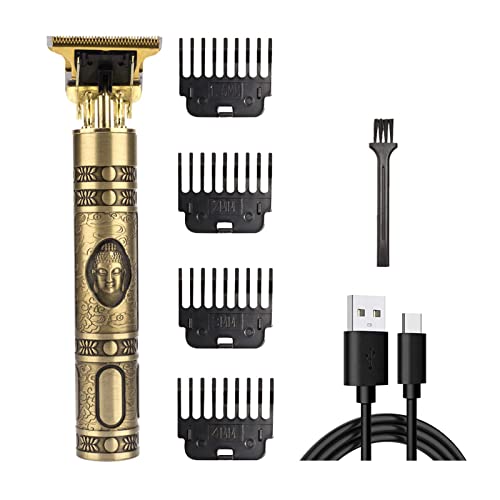 Molady Professional Hair Clippers For Men, Usb Rechargeable Cordless Clippers Hair Trimmer Beard Shaver, Electric Outliner Grooming Kits T-Blade Close Cutting Trimmer For Men (Copper) #TOP29