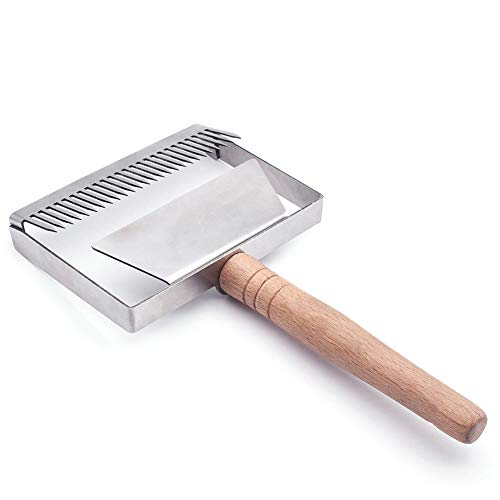 Flyes 2 en 1 Poignée en Bois Apiculteur Apiculture Matériel pour l'apiculture Fer en Acier Inoxydable Racloir Ferme Abeille Couteau à Miel Coupeur de Pelle épineux