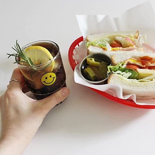 50Pcs Retro Style Fast Food Basket, Reusable Black Oval Fast Food Baskets, Food Serving Tray For Sandwiches, Burgers,Fries, Hot Corn Dogs (Colorful) #TOP5