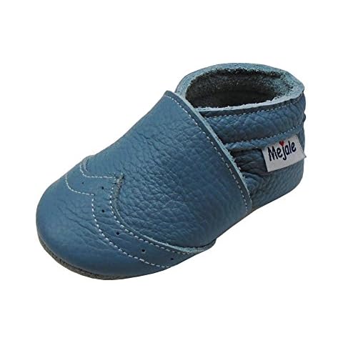 Mejale Baby Shoes Soft Sole Leather Crawling Moccasins Infant Toddler Crib Slippers(18-24 Months, Light Blue) Cover