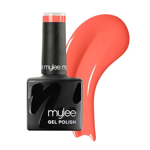 Mylee Gel Nail Polish 8ml [Summer sunset] - UV/LED Soak-Off Nail Art Manicure Pedicure for Professional Salon & Home Use [Coral Range] - Long Lasting & Easy to Apply