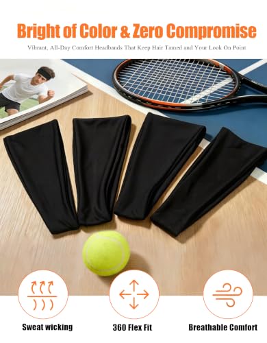 Image of Headbands for Men & Women, Sweat Headband Non-Slip Sweatband Sports Running Cycling Yoga Basketball Workout Football Training