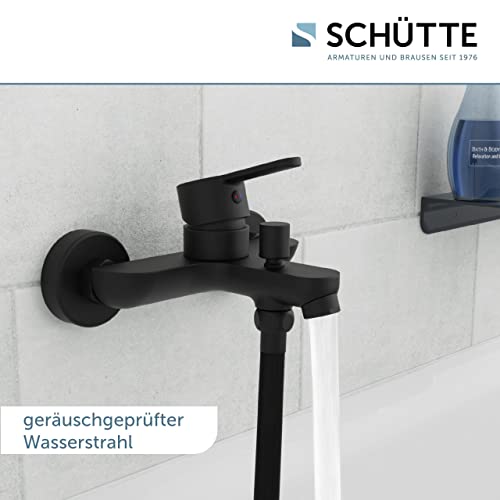 SCHÜTTE 44306 DENVER Wannenfüllarmatur Schwarz matt, Badewannenarmatur, Badezimmer Armatur, Mischbatterie für die Badewanne, Brausebatterie Wanne