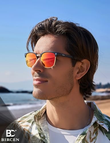 Image of BIRCEN Mens Polarized Sunglasses for Driving: Al-Mg Metal UV Protection Sun Glasses Square Shades for Fishing Travel 2026