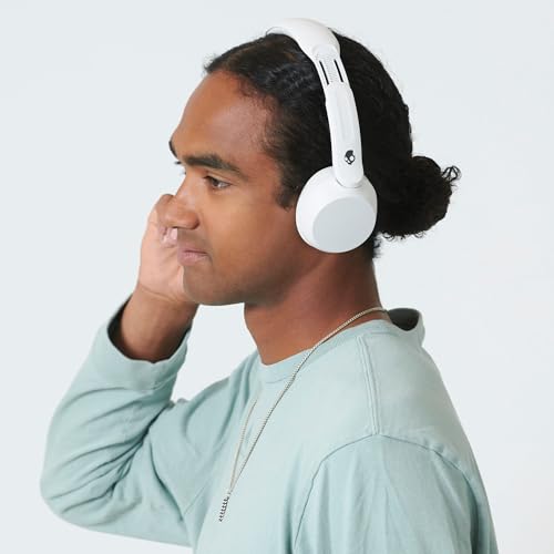 Image of Skullcandy Icon 180 Wireless On-Ear Bluetooth Headphones, Up to 50 Hours Battery, Lightweight and Travel Ready, Secure Fit, Sweat and Water Resistant, Microphone iPhone Android - Bone
